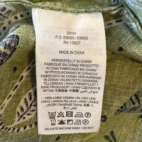 Boden Size US 12L Green Print 100% Linen Ada Midi Belted Shirt Dress Pockets - Picture 11 of 11